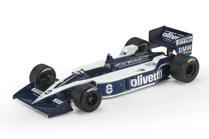 BRABHAM BT55 N.8 1986 ELIO DE ANGELIS CON VETRINA 1:18