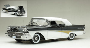 FORD FAIRLANE 500 CONVERTIBLE BLACK/WHITE 1:18