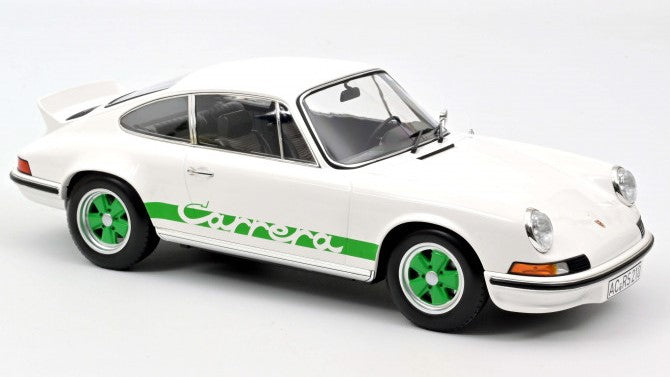 PORSCHE 911 RS 1973 WHITE W/GREEN STRIPES 1:12