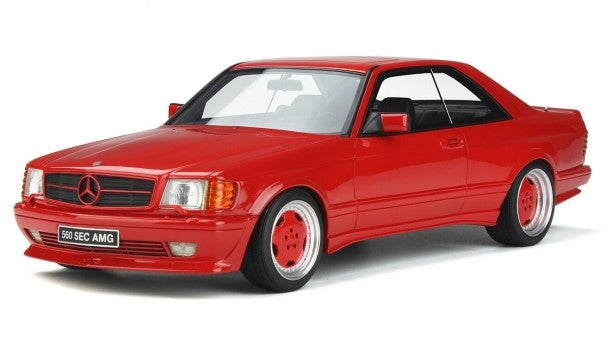 MERCEDES W126 560 SEC WIDE BODY 1986 SIGNAL RED 1:18