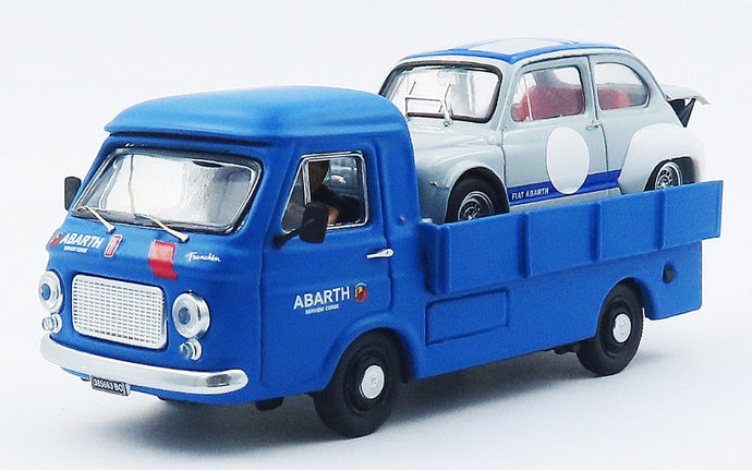 FIAT 241 AUTOCARRO PRONTO CORSE ABARTH+ AUTISTA +FIAT 600 BRUMM 1:43