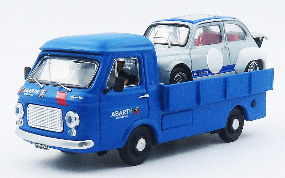 FIAT 241 AUTOCARRO PRONTO CORSE ABARTH+ AUTISTA +FIAT 600 BRUMM 1:43