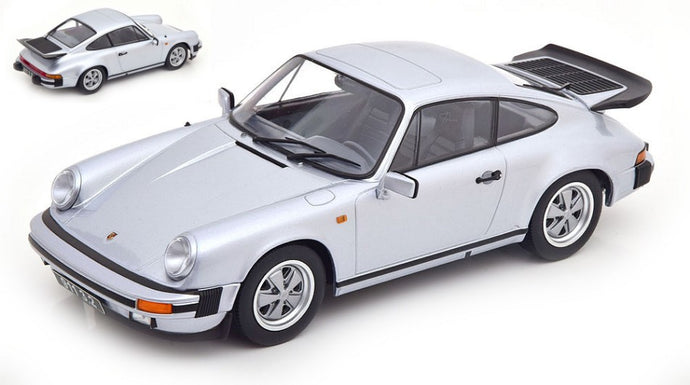 PORSCHE 911 CARRERA 3.2 COUPE' WITH REAR WING 1988 SILVER 1:18