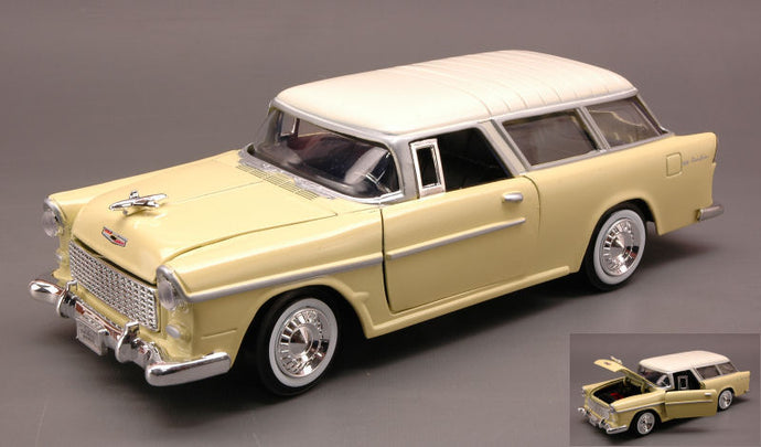 CHEVY BEL AIR NOMAD 1955 YELLOW/IVORY 1:24