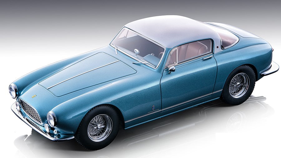 FERRARI 250 GT EUROPA 1955 MET.CALIFORNIA AZURE/MET.SILVER ROOF TOP 1:18