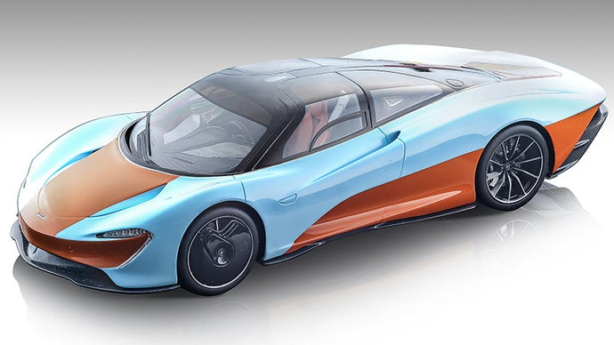 MCLAREN SPEEDTAIL 2020 LIGHT BLUE/ORANGE 1:43
