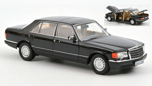 MERCEDES 560 SEL 1989 BLACK METALLIC 1:18