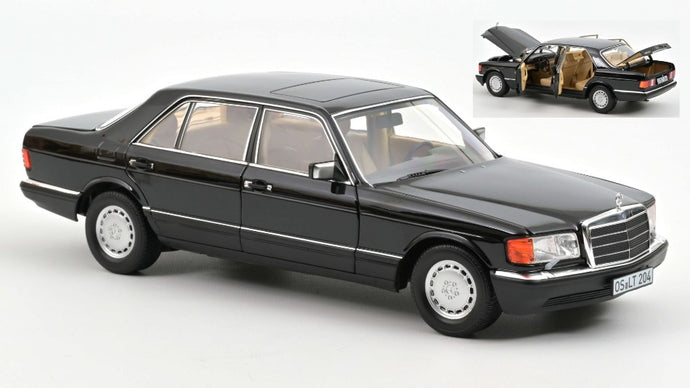 MERCEDES 560 SEL 1989 BLACK METALLIC 1:18