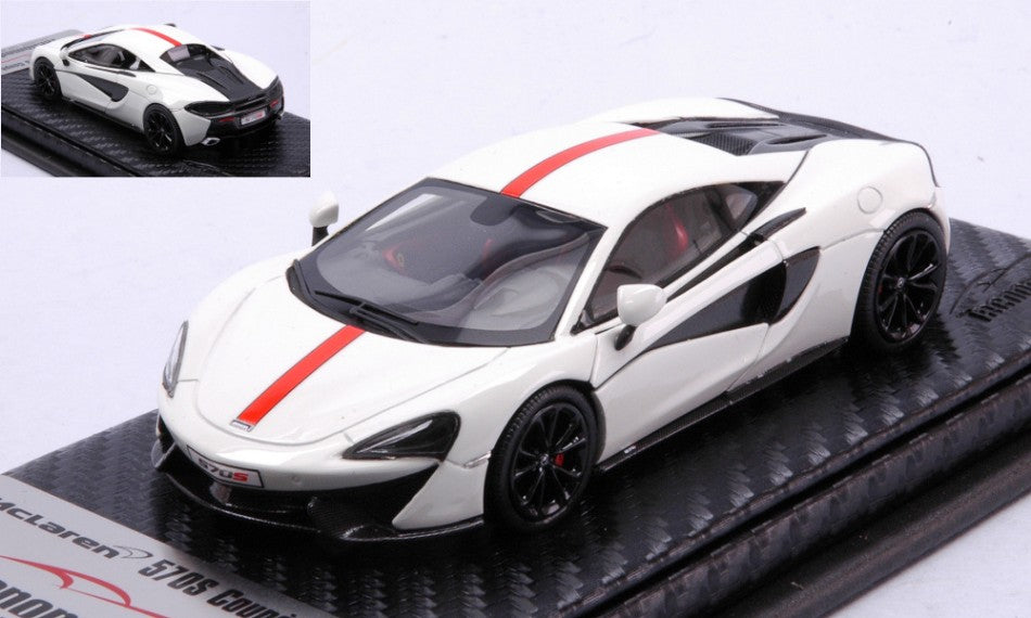 MCLAREN 570S AVUS WHITE WITH RED STRIPE AND RED INSERT 2015 1:43
