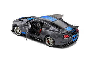 FORD SHELBY GT500 KR 2022 SILVER/BLUE STRIPES 1:18