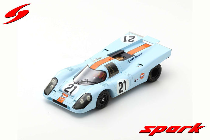 PORSCHE 917K 4.9L TEAM JW AUTOMOTIVE ENGINEERING GULF N 21 24h LE MANS 1970 P.RODRIGUEZ - L.KINNUNEN LIGHT BLUE ORANGE