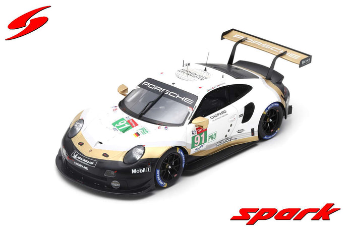 PORSCHE 911 991 RSR 4.0- FLAT-6 TEAM PORSCHE GT N 91 24h LE MANS 2019 R.LIETZ - G.BRUNI - F.MAKOWIECKI WHITE BLACK