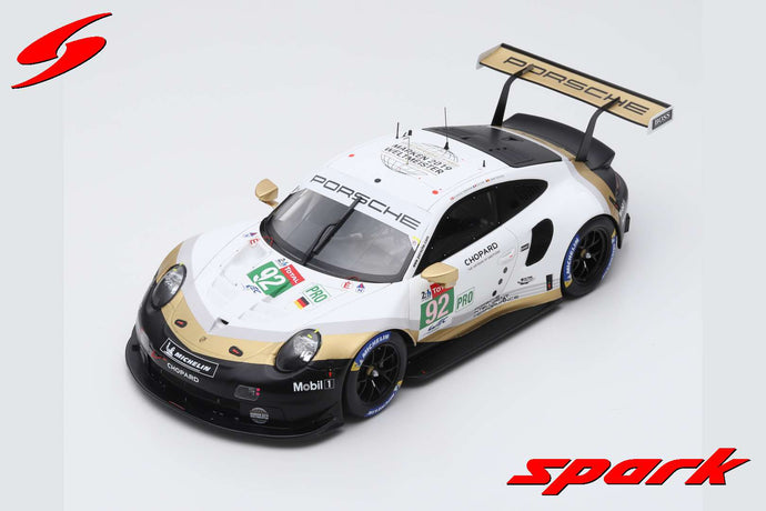 PORSCHE 911 991 RSR 4.0 FLAT-6 TEAM PORSCHE GT N 92 24h LE MANS 2019 M.CHRISTENSEN - K.ESTRE - L.VANTHOOR WHITE BLACK