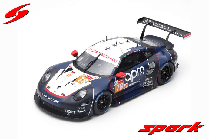 PORSCHE 911 RSR 4.0L FLAT-6 TEAM PROTON COMPETITION N 78 24h LE MANS 2019 L.PRETTE - P.PRETTE - V.ABRIL MATT BLUE BLACK
