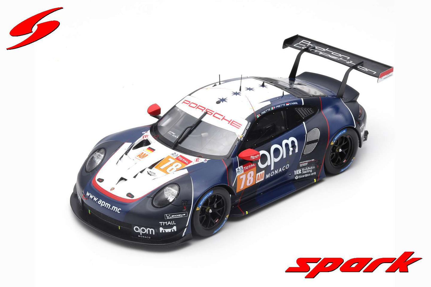 PORSCHE 911 RSR 4.0L FLAT-6 TEAM PROTON COMPETITION N 78 24h LE MANS 2019 L.PRETTE - P.PRETTE - V.ABRIL MATT BLUE BLACK