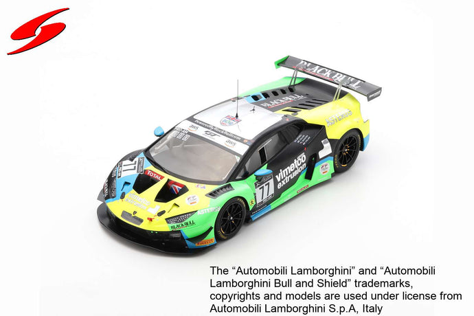 LAMBORGHINI HURACAN EVO GT3 TEAM BARWELL MOTORSPORT N 77 WINNER CLASS PRO-AM CUP 24h SPA 2020 S.MITCHELL - R.COLLARD Jr. - R.COLLARD Sr. - L.MACHITSKI GREEN YELLOW BLACK