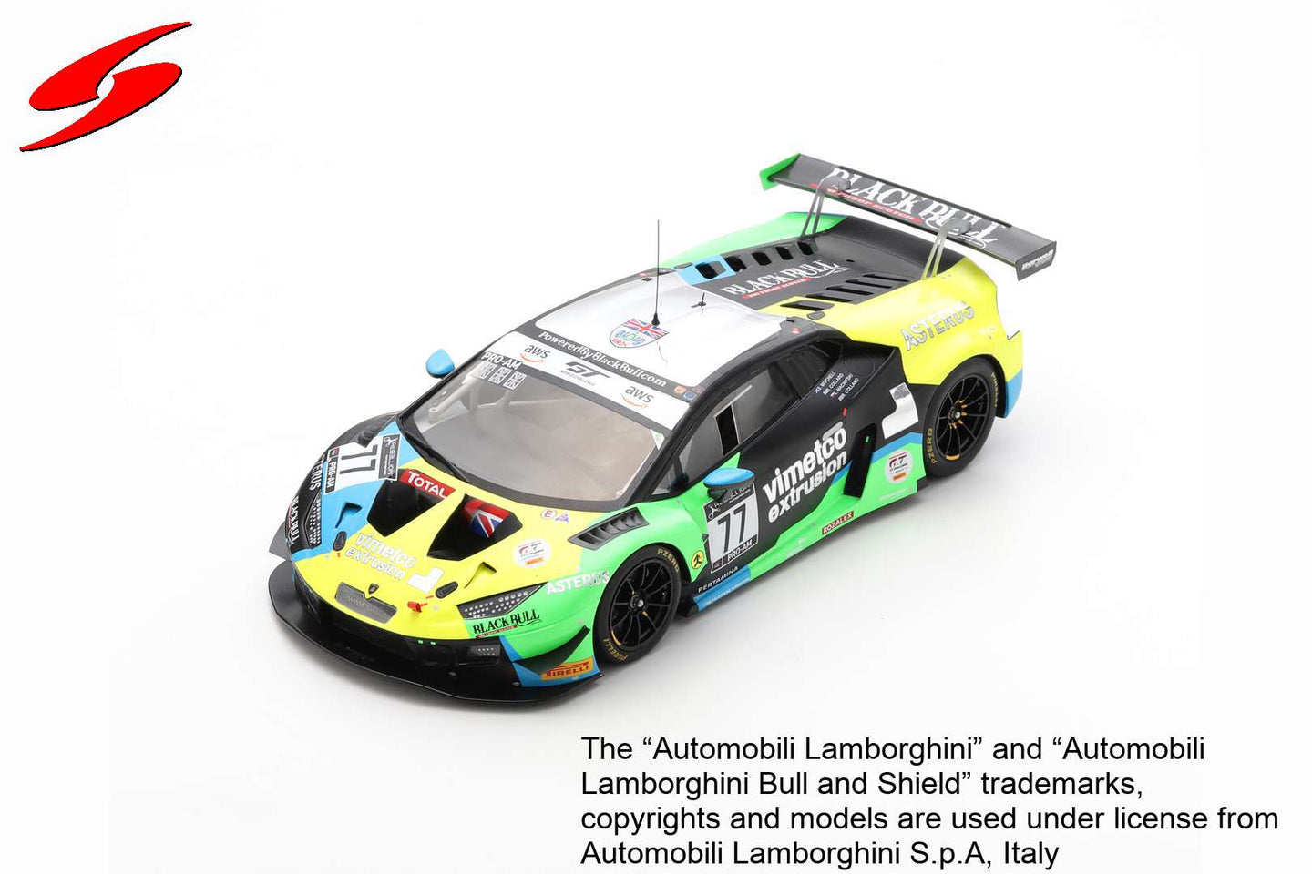 LAMBORGHINI HURACAN EVO GT3 TEAM BARWELL MOTORSPORT N 77 WINNER CLASS PRO-AM CUP 24h SPA 2020 S.MITCHELL - R.COLLARD Jr. - R.COLLARD Sr. - L.MACHITSKI GREEN YELLOW BLACK