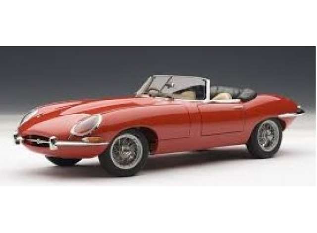 Jaguar E-Type Roadster series 1 3.8, red metallic wire spoke wheels 1:18