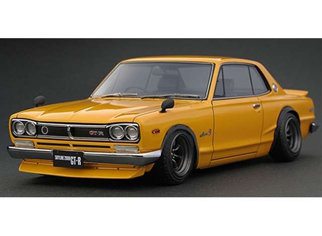 1/18 Nissan Skyline 2000 GT-R (KPGC10) 2 Doors 15 inch Wheels, brown-yellow 1:18