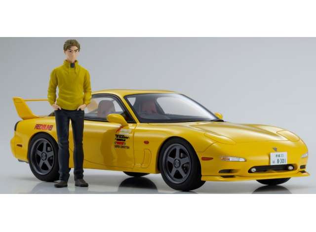New Initial D the Movie Mazda RX-7 FD3S with Keisuke Takahashi *Resin Serie*, yellow 1:18