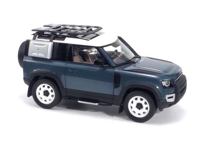 2020 Land Rover Defender 90 With Roof Pack, tasman blue 1:18