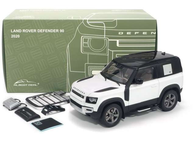 2020 Land Rover Defender 90 With Roof Pack, Fuji White 1:18