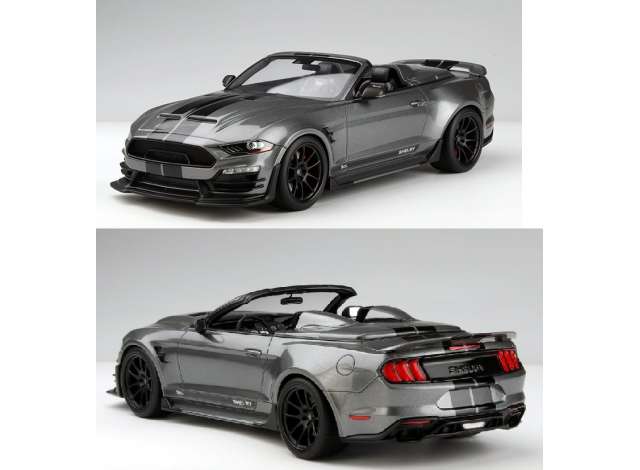 2021 Shelby Super Snake Speedster, grey with black stripes. 1:18