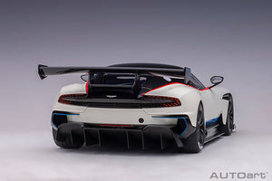Aston Martin Vulcan, stratus white with blue and red stripes  1:18