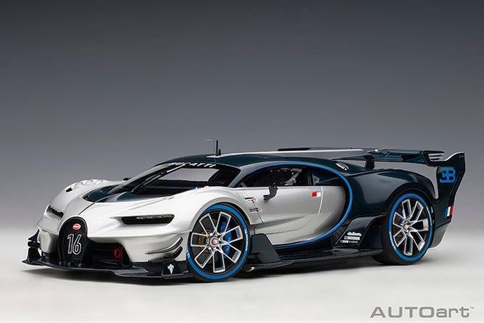 BUGATTI CONCEPT VISION GRAN TURISMO 2018 SILVER BLUE CARBON