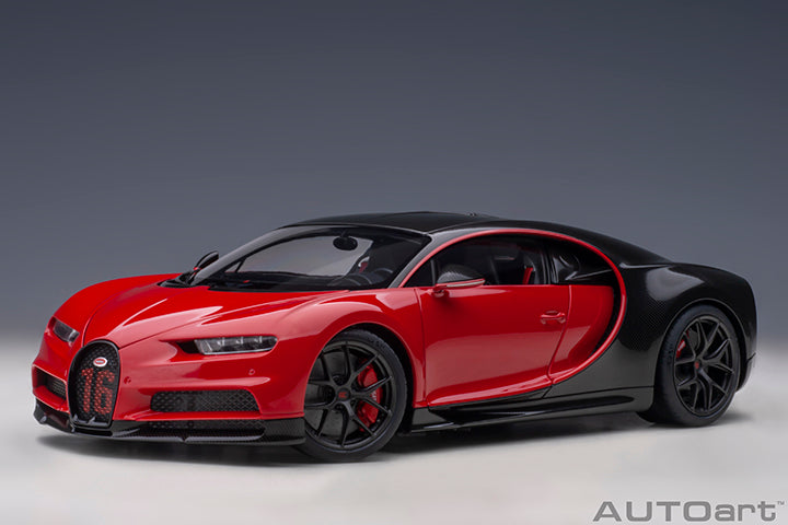 BUGATTI CHIRON SPORT 2019 ITALIAN RED/CARBON 1:18