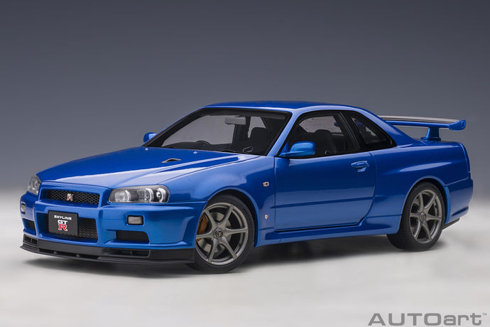 3x Nissan Skyline GT-R (R34) V-SPEC II  blue, black, white 1:18