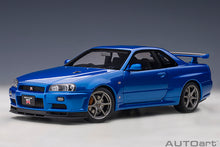 Indlæs billede til gallerivisning Nissan Skyline GT-R (R34) V-Spec II, bayside blue 1:18