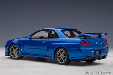 Indlæs billede til gallerivisning Nissan Skyline GT-R (R34) V-Spec II, bayside blue 1:18