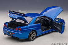 Indlæs billede til gallerivisning Nissan Skyline GT-R (R34) V-Spec II, bayside blue 1:18