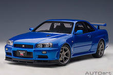 Indlæs billede til gallerivisning Nissan Skyline GT-R (R34) V-Spec II, bayside blue 1:18