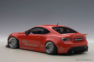 Toyota 86 Rocket Bunny, red with silver wheels 1:18