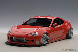 Toyota 86 Rocket Bunny, red with silver wheels 1:18