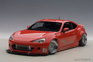 1/18 Toyota 86 Rocket Bunny, red with silver wheels 1:18
