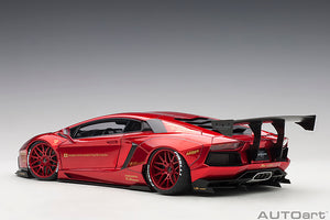 Liberty Walk Lamborghini Aventador with Red Wheels, red 1:18