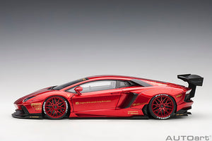Liberty Walk Lamborghini Aventador with Red Wheels, red 1:18