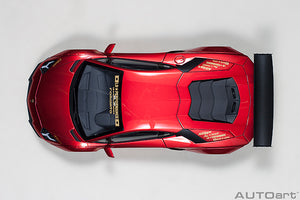 Liberty Walk Lamborghini Aventador with Red Wheels, red 1:18