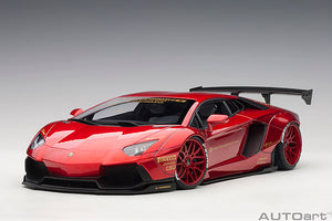 Liberty Walk Lamborghini Aventador with Red Wheels, red 1:18