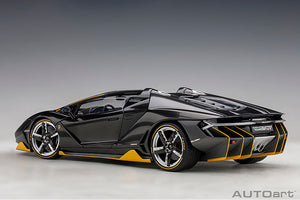 Lamborghini Centenario Roadster, clear carbon/yellow accents 1:18