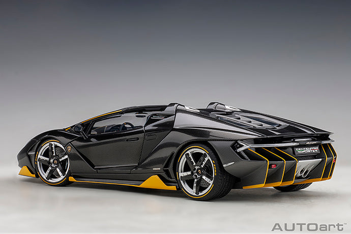 Lamborghini Centenario Roadster, clear carbon/yellow accents 1:18