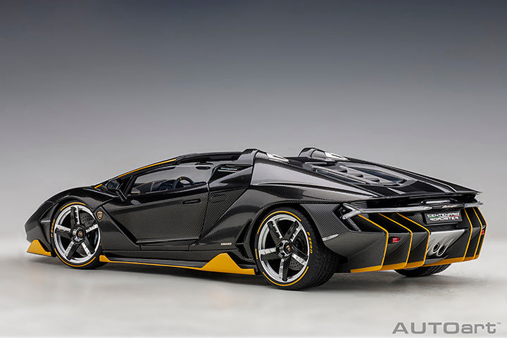 Lamborghini Centenario Roadster, clear carbon/yellow accents 1:18