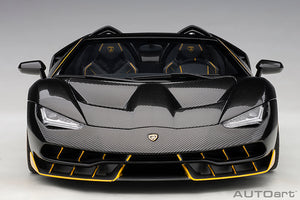Lamborghini Centenario Roadster, clear carbon/yellow accents 1:18