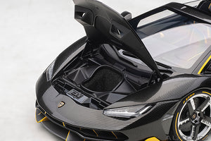 Lamborghini Centenario Roadster, clear carbon/yellow accents 1:18