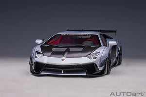 LIBERTY WALK LB-WORKS 2018 LAMBORGHINI AVENTADOR LIMITED SILVER 1:18