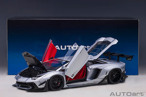 LIBERTY WALK LB-WORKS 2018 LAMBORGHINI AVENTADOR LIMITED SILVER 1:18