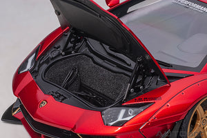 Liberty Walk Lamborghini Aventador, hyper red/gold accents 1:18